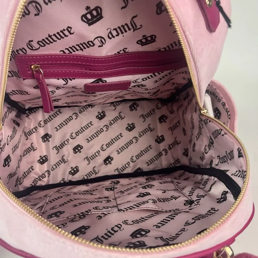 Juicy Couture New Love Chapter Backpack Wristlet Wallet Scottie Dog Charm Velvet
